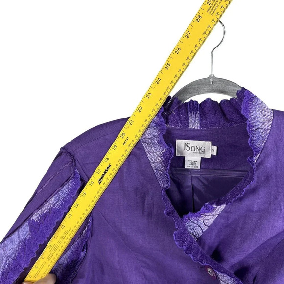 JSong Womens 12 Purple Linen Jacket/Top Skirt Set Angel Wings Design Fairy Goth - Picture 10 of 16